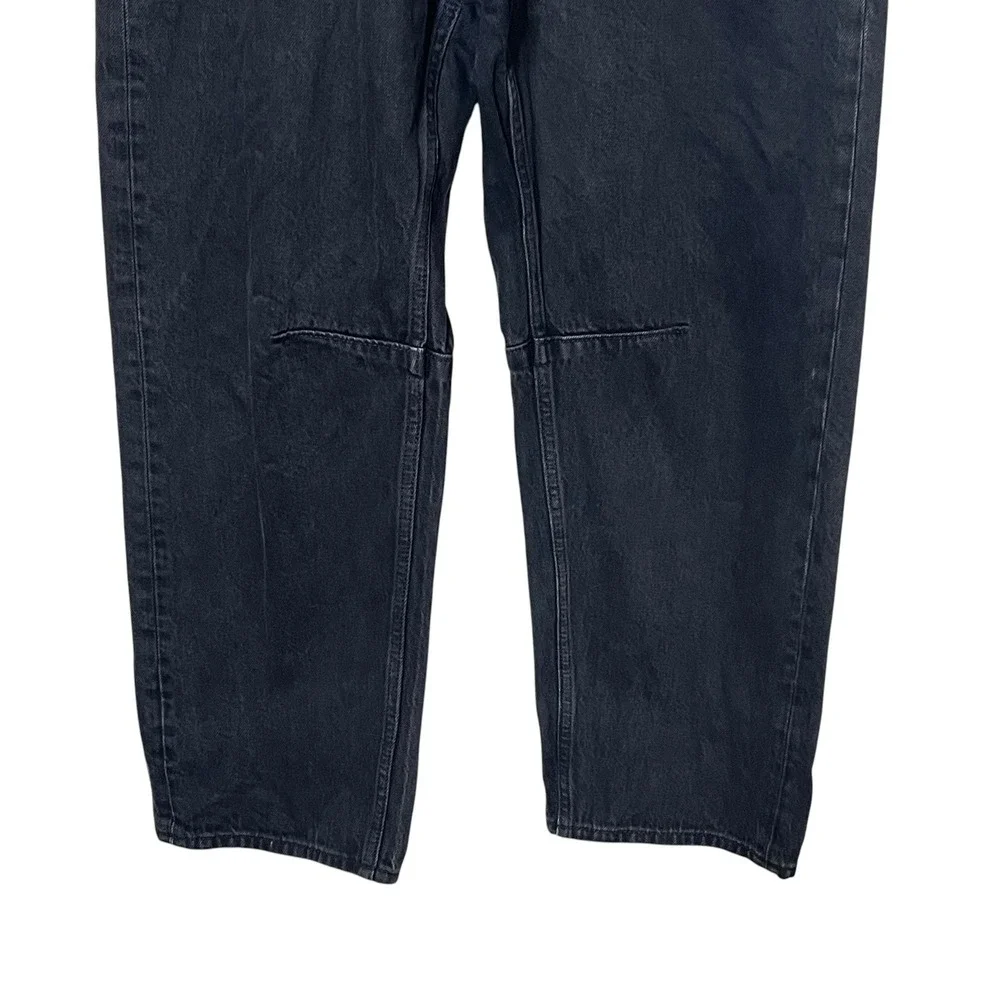 Madewell The Darted Barrel-Leg Jean Womens 28 Black Cotton Balloon Fit Jeans